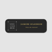 Zwart goud Logo Modern Social Media Iconen Naamplaatje (Voorkant)