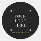 Zwart goud Logo Modern Social Media Iconen Ronde Sticker (Voorkant)