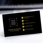 Zwart goud Logo Modern Social Media Iconen Visitekaartje