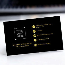 Zwart goud Logo Modern Social Media Iconen Visitekaartje