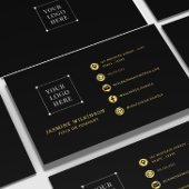 Zwart goud Logo Modern Social Media Iconen Visitekaartje
