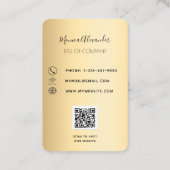 Zwart goud logo QR code professional Visitekaartje (Achterkant)