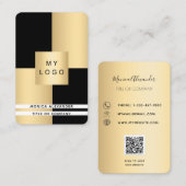 Zwart goud logo QR code professional Visitekaartje (Voorkant / Achterkant)