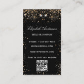 Zwart goud logo QR code verticaal Visitekaartje (Achterkant)