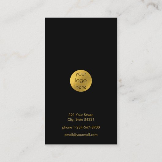 Zwart Goud Logo Social Media Verbind met ons Visitekaartje (Achterkant)