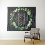 ZWART GOUD LOOF KRANS STAR BAR MITZVAH WELKOM WANDKLEED (In Situ (horizontaal))