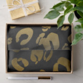 Zwart Goud Luipaard Cheetah Monogram Letter Initia Tissuepapier (Geschenk)