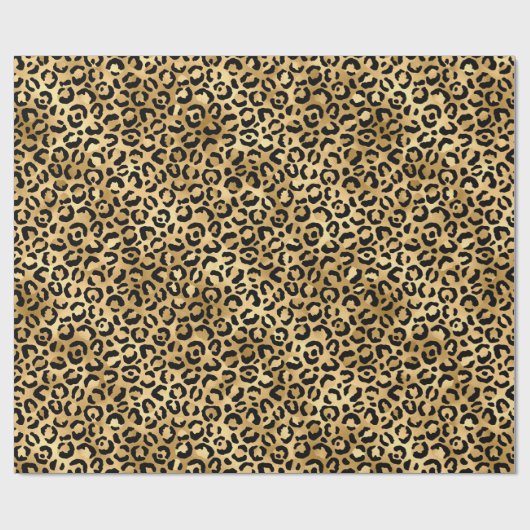 Zwart Goud Luipaard Jachtluipaard Dierprint Cadeaupapier (Vlak)