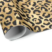 Zwart Goud Luipaard Jachtluipaard Dierprint Cadeaupapier (Rol Hoek)