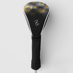 Zwart & Goud Luipaard Jachtluipaard Schaduwrijke G Golfheadcover