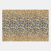 Zwart Goud Luipaard Print Glitz Inpakpapier Vel (Voorkant)