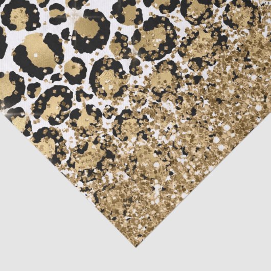 Zwart Goud Luipaard Print Glitz Tissuepapier (Detail)