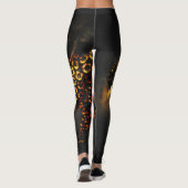 Zwart Goud Luipaard Print Leggings & Yogabroek (Achterkant)