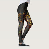 Zwart Goud Luipaard Print Leggings & Yogabroek (Rechts)