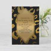 Zwart Goud Luipaard Print Verjaardagsfeest Elk Eve Kaart (Staand voorkant)