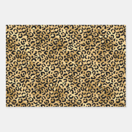 Zwart Goud Luipaardprint Jachtluipaard Dierenprint Inpakpapier Vel