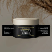 Zwart & Goud Lux Body Butter Jar Ingrediënten Labe Waterfles Etiket