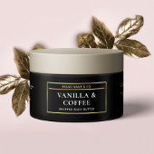 Zwart & Goud Lux Body Butter Jar Ingrediënten Labe Waterfles Etiket