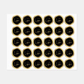 Zwart & Goud Lux Boutique Logo Waterdichte Kleding Labels (Vel)