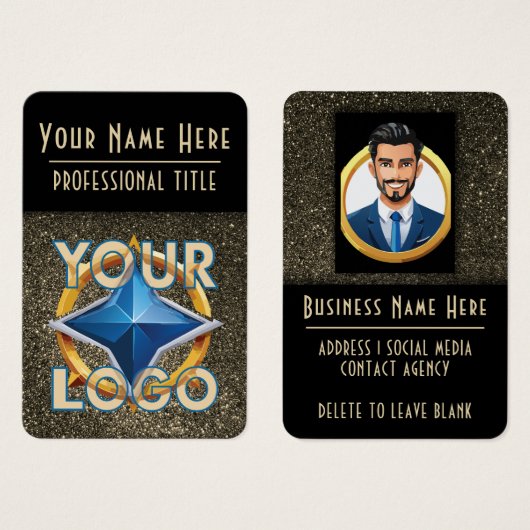 Zwart Goud Luxe Acteurs Entertainers Professional Visitekaartje (Voorkant /achterkant)