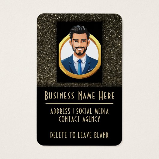 Zwart Goud Luxe Acteurs Entertainers Professional Visitekaartje (Achterkant)