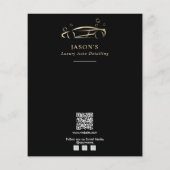 Zwart & Goud Luxe Auto Detailing Auto Reiniging Flyer (Achterkant)