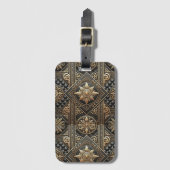 Zwart & Goud Luxe Barok Bagagelabel (Voorkant (verticaal))