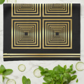 Zwart goud luxe chef-kok theedoek (Gevouwen)