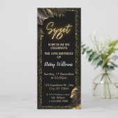 Zwart Goud Luxe Gelukkig Lief 16E Verjaardagsfeest Kaart (Staand voorkant)