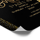 Zwart Goud Luxe Gelukkig Verjaardagsfeest Poster (Hoek)