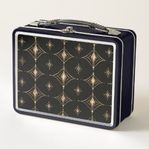 Zwart & goud luxe geometrisch lunchbox