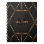 Zwart Goud Luxe Modern Minimaal Abstract Notitieboek (Voorkant)