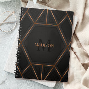 Zwart Goud Luxe Modern Minimaal Abstract Notitieboek