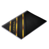 Zwart Goud Luxe Modern Minimaal Abstract Notitieboek (Linkerzijde)