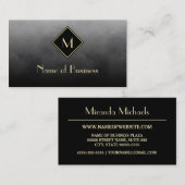 Zwart Goud Luxe Monogram Visitekaartje (Voorkant / Achterkant)