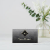 Zwart Goud Luxe Monogram Visitekaartje (Staand voorkant)