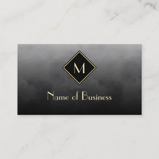 Zwart Goud Luxe Monogram Visitekaartje (Voorkant)