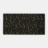 Zwart Goud Luxe Nummers Valuta symbolen Patroon Bureaumat (Voorkant)