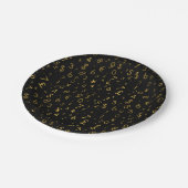 Zwart Goud Luxe Nummers Valuta symbolen Patroon Papieren Bordje (Gekanteld)