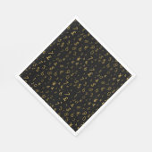 Zwart Goud Luxe Nummers Valuta symbolen Patroon Servet (Hoek)