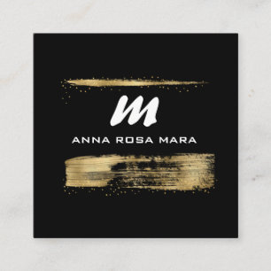 *~* Zwart Goud Luxe QR AP65 Goud Glitter Vierkante Visitekaartje