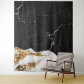 Zwart goud Mable patroon Wandkleed (In situ)