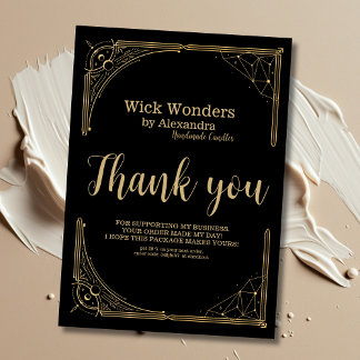 Zwart Goud Magische Apothecary Kaars Bedankkaart