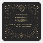 Zwart Goud Magische Apothecary Kaars Label (Voorkant)
