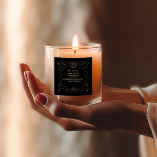Zwart Goud Magische Apothecary Kaars Label