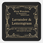 Zwart Goud Magische Apothecary Kaars Label (Voorkant)