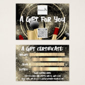 Zwart Goud Make-up Artiest Logo QR 100 stuks Visitekaartje (Voorkant /achterkant)