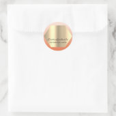 Zwart Goud Make-up Minimale Wimpers Brows PEACH Ronde Sticker (Tas)