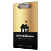 Zwart Goud Makelaar Agent Modern Huis Klembord (Links)