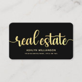 Zwart Goud Makelaar Foto QR Code Broker Visitekaartje (Voorkant)